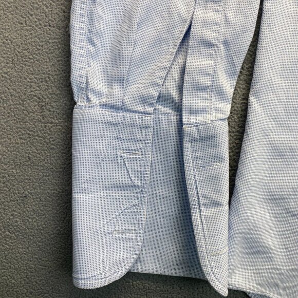 Ledbury Shirt 17" 43cm Blue Plaid Long Sleeve Button Up Long Sleeve,DSF Logo - Picture 5 of 9